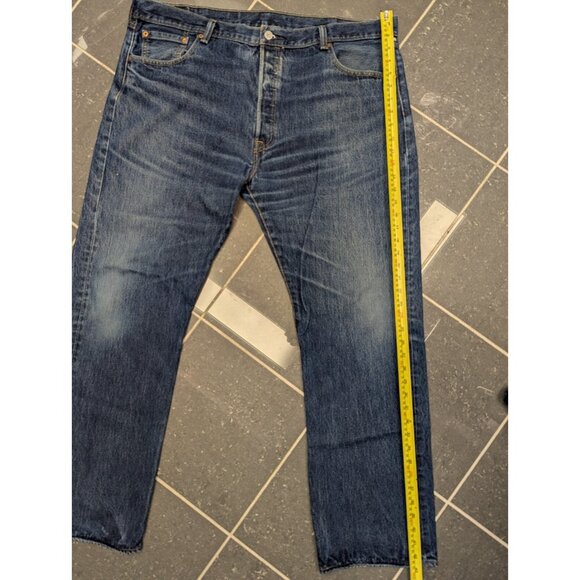 Levi's 501 Men’s Jeans 42x32 Button Fly Straight Fit Blue Denim Classic Vintage - Picture 9 of 13